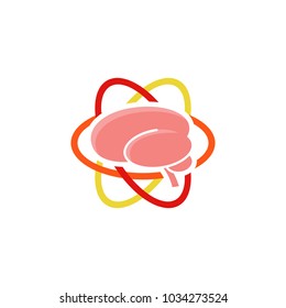 Brain Science Atom Logo Icon Design