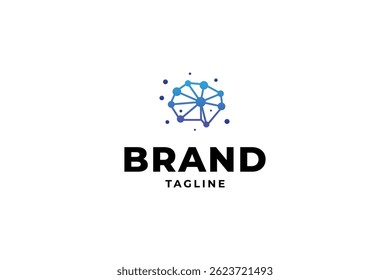 Brain science tech logo design with modern style concept
