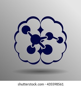 brain scientists blue on a gray background