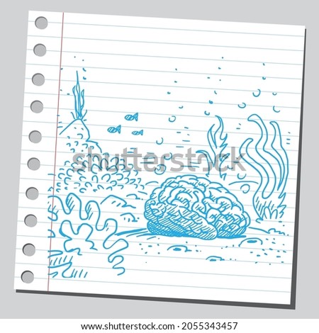Brain at seabed. Brain at the ocean floor.