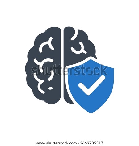 Brain Security Icon Isolated On White Background 
