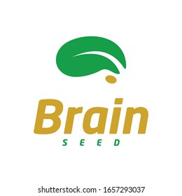 Brain Seed Logo, Seed Logo, Brain Logo Vector