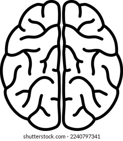 Brain seen from above Isolated vector icon.