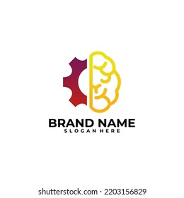 brain service logo vector design template