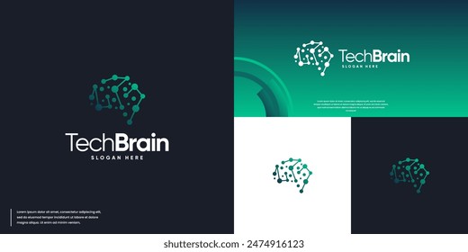 brain shape connection, with the concept of technology, health, science, logo vector design.