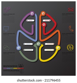 Brain Shape Connection Timeline Business Infographic Design Template