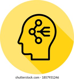 brain, sharing icon long shadow