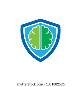 Brain Shield Logo Icon Design