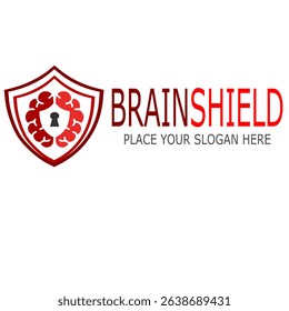 Brain Shield Logo Template Illustration