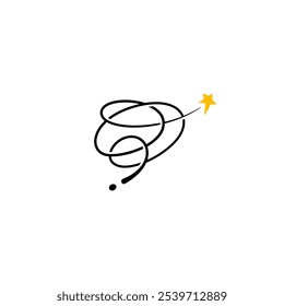 Brain and shooting star creative logo concept