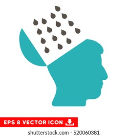 Brain Shower EPS vector pictogram. Illustration style is flat iconic bicolor grey and cyan symbol on white background.