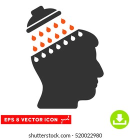 Brain Shower EPS vector pictograph. Illustration style is flat iconic bicolor orange and gray symbol on white background.