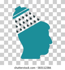 Brain Shower vector icon. Illustration style is a flat iconic bicolor soft blue symbol on a transparent background.
