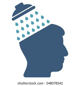 Brain Shower vector icon. Style is flat graphic bicolor symbol, cyan and blue colors, white background.