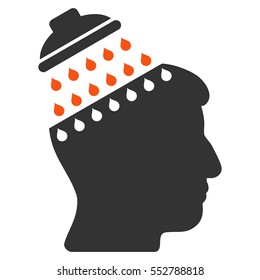 Brain Shower vector icon. Style is flat graphic bicolor symbol, orange and gray colors, white background.