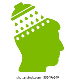Brain Shower vector icon. Style is flat graphic symbol, eco green color, white background.