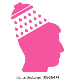 Brain Shower vector icon. Style is flat graphic symbol, pink color, white background.