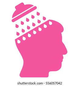 Brain Shower vector icon. Style is flat graphic symbol, pink color, white background.
