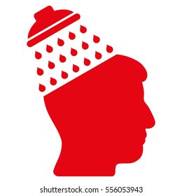 Brain Shower vector pictogram. Style is flat graphic symbol, red color, white background.