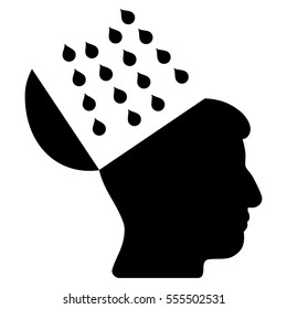 Brain Shower vector pictograph. Style is flat graphic symbol, black color, white background.