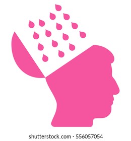 Brain Shower vector pictograph. Style is flat graphic symbol, pink color, white background.