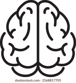 A brain is shown in black and white