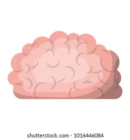 brain side view in realistic colorful silhouette