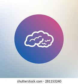 Brain sign icon. Human intelligent smart mind. Icon on blurred background. Vector