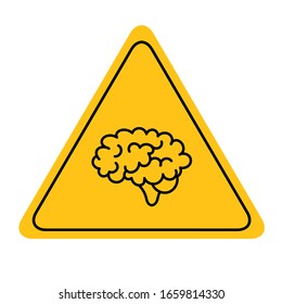  brain sign on white background