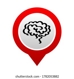 brain sign on white background