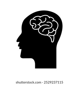  brain sign symbol vector glyph color icon