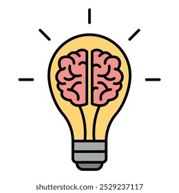  Icono de color de glifo de Vector de símbolo de signo cerebral