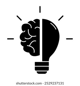  brain sign symbol vector glyph color icon