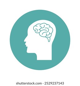  brain sign symbol vector glyph color icon