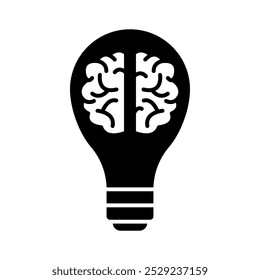  Icono de color de glifo de Vector de símbolo de signo cerebral