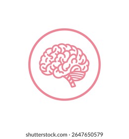 Brain Sign Symbol Vector Image, Memory Brain Icon Symbol Image, Intelligence Brain Symbol Vector Illustration.