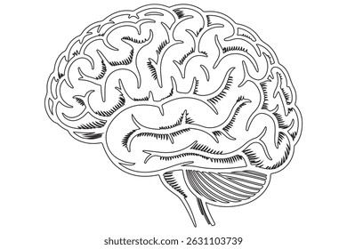 Brain silhouette icon simple vector illustration