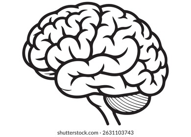 Icono de silueta cerebral Ilustración vectorial simple