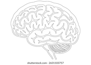 Icono de silueta cerebral Ilustración vectorial simple