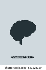 Brain Silhouette Icon, Vector