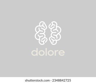 Brain silhouette logo. Linear brainstorm icon. Idea intellect logo concept. Vector illustration.