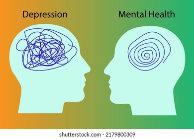brain silhouette mental health concept