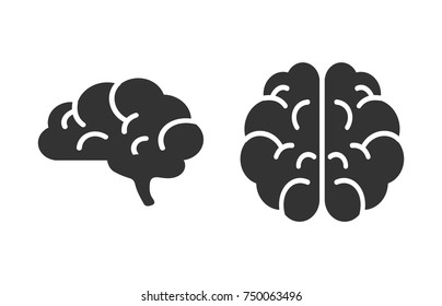 Brain Silhouette Vector Icons