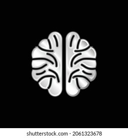 Metallsymbol mit Brain Silber