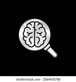 Brain silver plated metallic icon