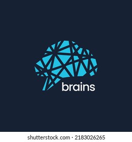 Brain simple abstract geometric shape logo icon sign design vector illustration