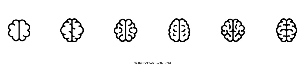 Brain simple icon set. Human brain symbol. Vector Illustration. EPS 10