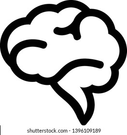 Brain simple icon symbol vector