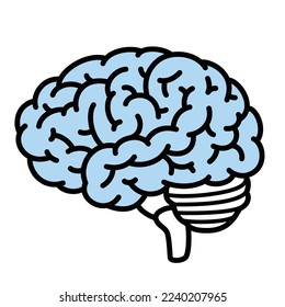 brain simple illustration side angle, vector illustration