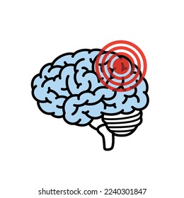 ilustración simple del cerebro ángulo superior, ilustración vectorial　
